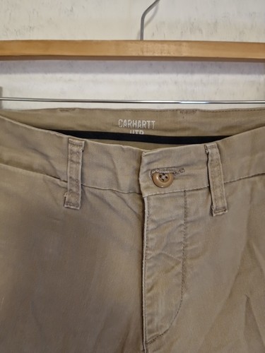 Pantalón CARHARTT WIP Sid Ropa de Trabajo Hombres Pantalones Beige Ajustado Cónico W29 L34 - Imagen 3 de 9