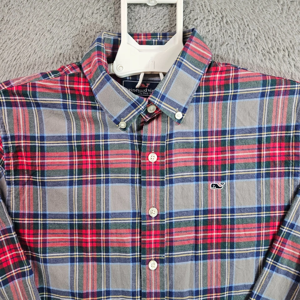 Vineyard Vines Flannel Shirt Boy Large (16) Button Up Long Sleeve Plaid - Image 3 of 4