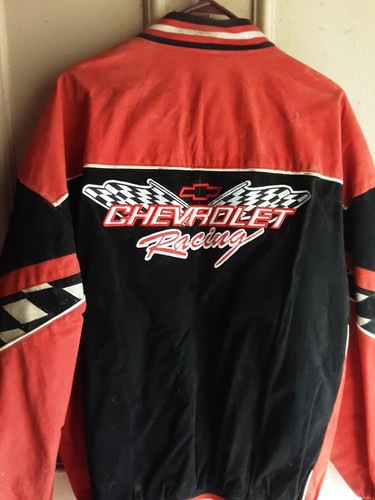 vintage ESSEX suede leather NASCAR Chevrolet coat - Picture 2 of 4