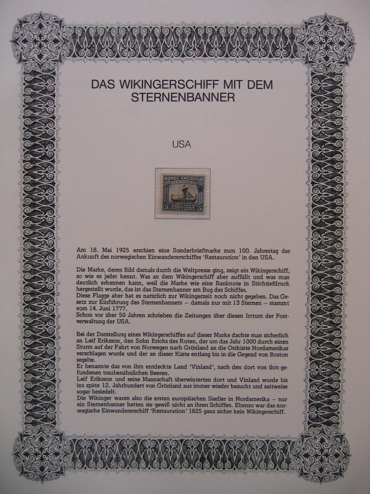 Irrtümer auf Briefmarken / USA 1925 Scott # 621 : Wikinger 5 Ct. Norse American - Bild 1 von 1