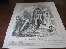 1917 Original POLITICAL CARTOON - WWI USA WAR German Kaiser w BELGIUM SLAVE GIRL