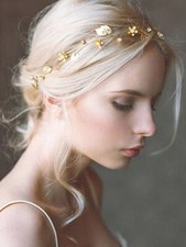 Bride Wedding Hair Vine Headband Gold Leaf Bridal Accessories For Women gold