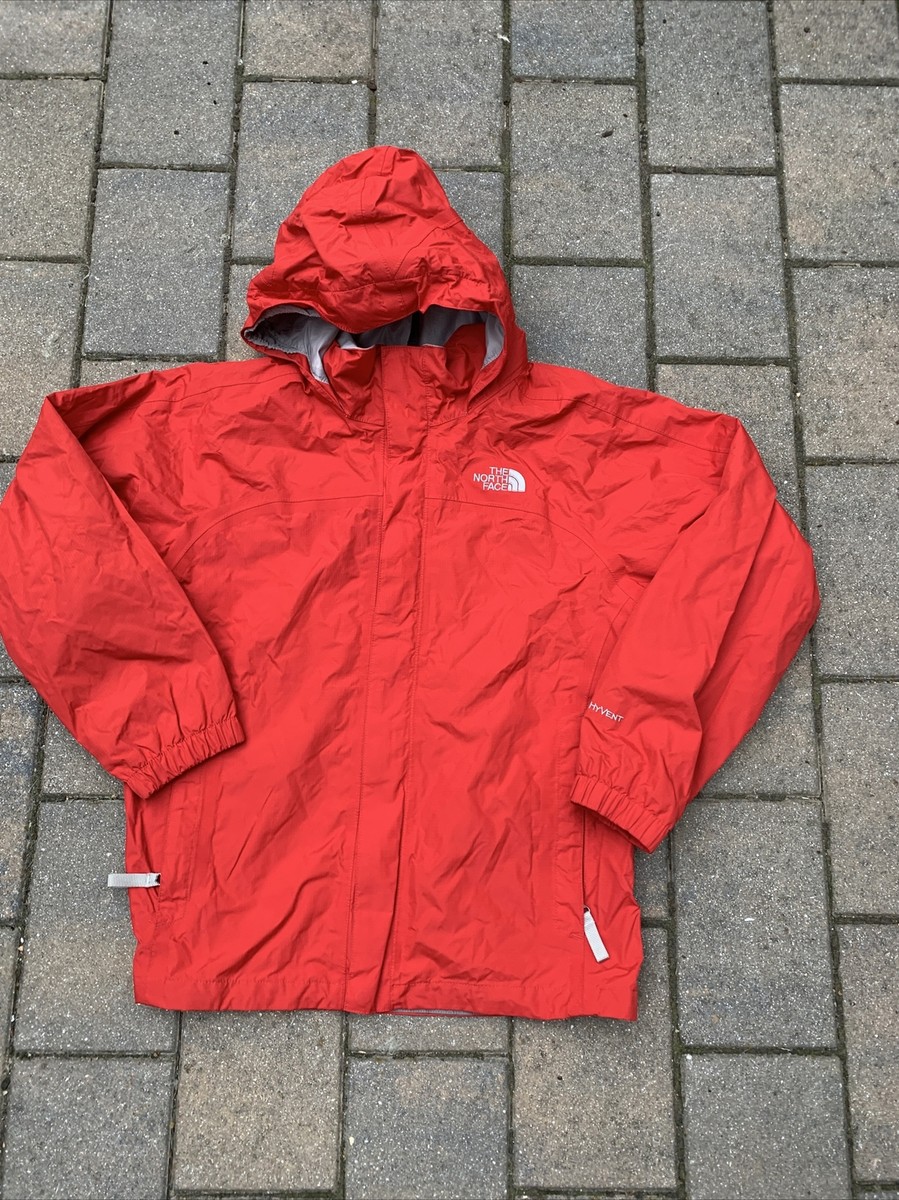 The North Face HyVent Windbreaker Hooded Jacket Red L Boys The North Face HyVent Windbreaker Hooded Jacket Red L Boys
