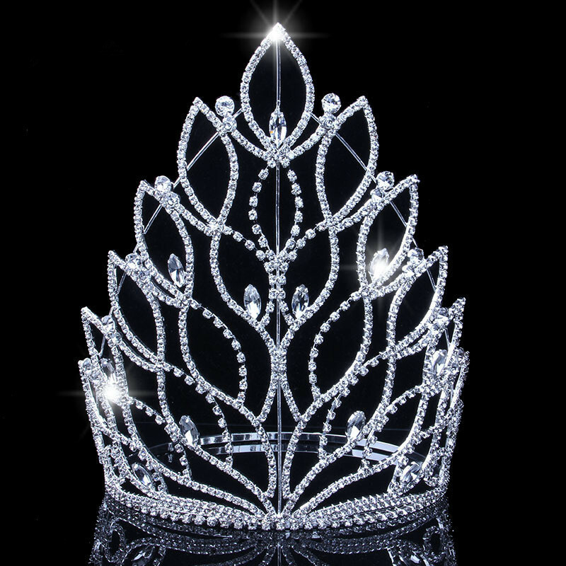 6cm Tall Quality Heart CZ Crystal Wedding Bridal Queen Princess - Foto 9