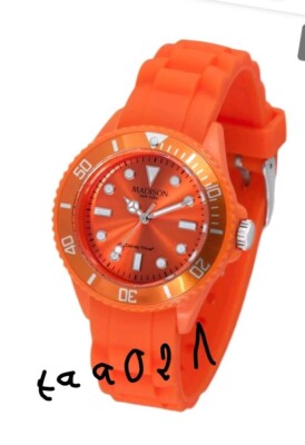 MADISON New York Candy Time MINI Silikon Armband Uhr orange Damen NEU / OVP