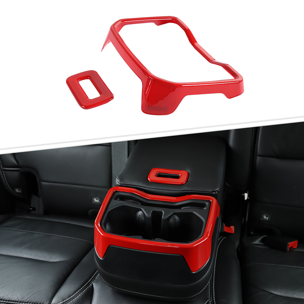 Back Seat Rear Armrest Water Cup Holder Cover Trim For Jeep