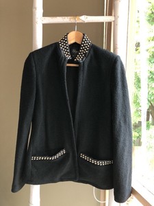 zara studded sleeve coat