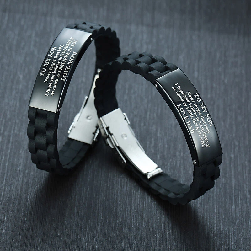 Brazalete Brazalete Adjust To My Son Inspirador Aliento Del Amor Mamá Papá Regalo Foto 3 de 4