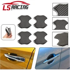 4PCS Carbon Fiber Car Door Handle Protector Film Anti-Scratch Stickers Accessory