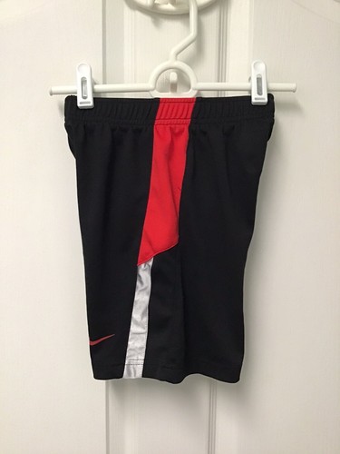 Nike Boys Girls Athletic Play Shorts Black Red Silver Size 6 563 - Picture 4 of 6