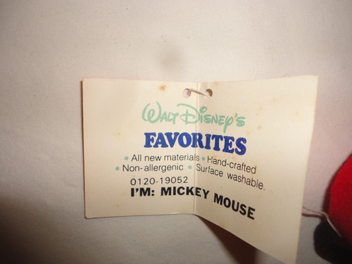 Vintage Mickey Mouse Plush Walt Disney Productions Stuffed Animal Toy Pink Bow - Picture 7 of 8