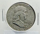 1961 BEN FRANKLIN HALF DOLLAR AVERAGE CIRCULATED # 004