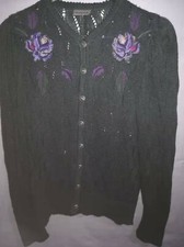 BASLER Trachten Strickjacke Trachtenjacke Jacke Gr.38 dunkelgrün 100% Wolle