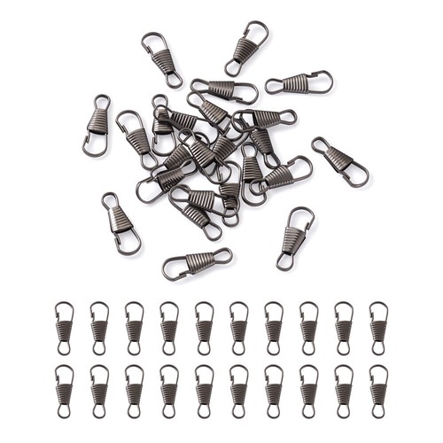 100pcs Lanyard Spring Hooks Antique Bronze Iron Snap Clip Fastener Hook 25x9mm - Picture 10 of 33