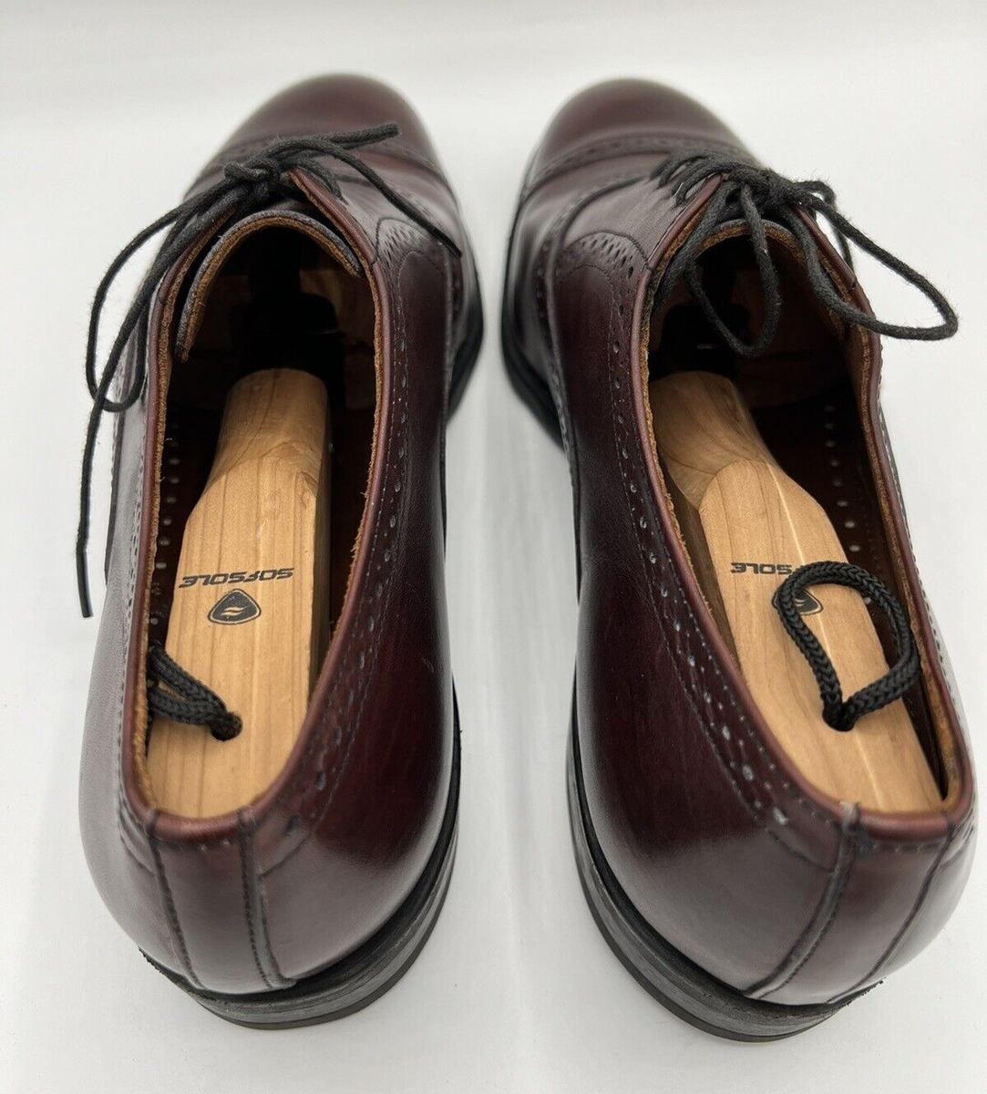 Allen Edmonds Van Ness Maroon Leather Cap Toe Oxfords, Men's Size