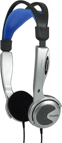 Retro Titanium Headphones - Lightweight On-Ear Design with Dynamic Audio Control - Picture 3 of 8