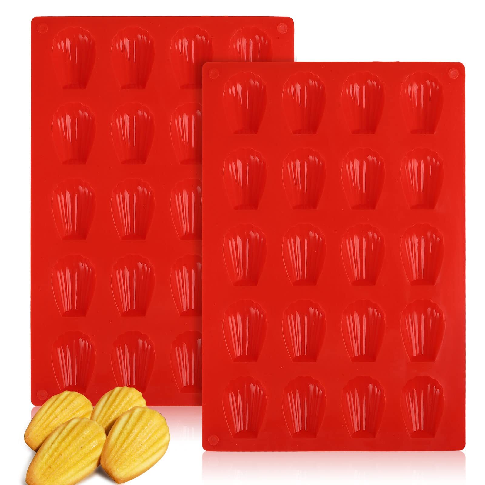 Bäcker & Lecker 2 Stück Silikon Mini Madeleine Backformen Kuchenform 29.5 x 2...