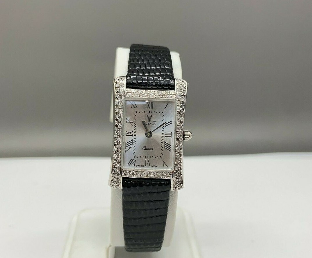 VicencE 14K White Gold Ladies Watch W/ Diamond | eBay display picture 3