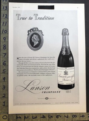 1937 LANSON CHAMPAGNE LOUIS XV FRANCE DISTILLERY SHAW IMPORT NEW YORK AD 33934