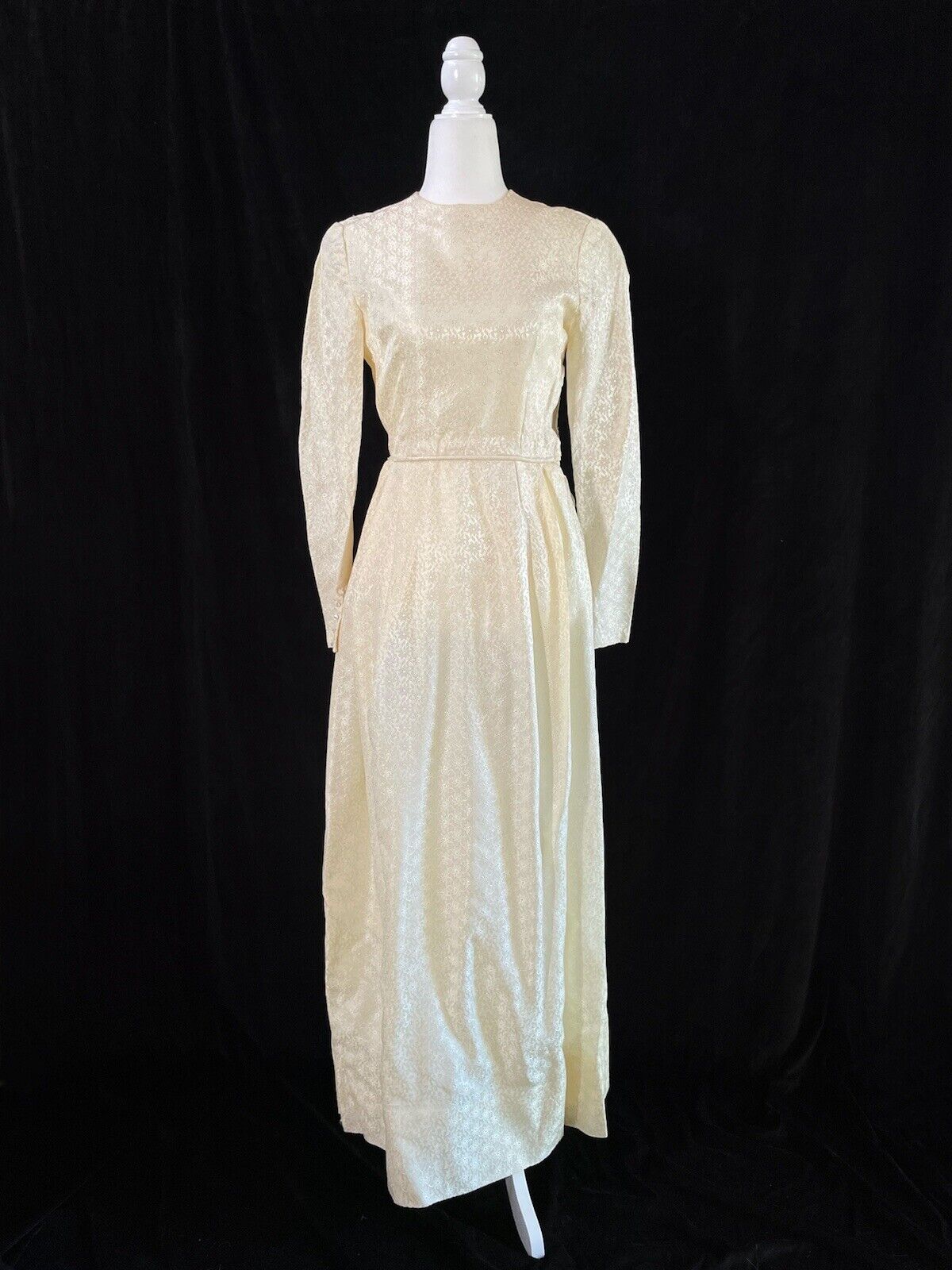 Vintage 60’s 70’s Handmade Cream White Maxi Dress… - image 1