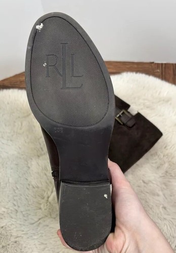 Ralph Lauren McLeod Brown Leather Suede Riding Style Boot With Bridle Size 8.5 B - Picture 5 of 12