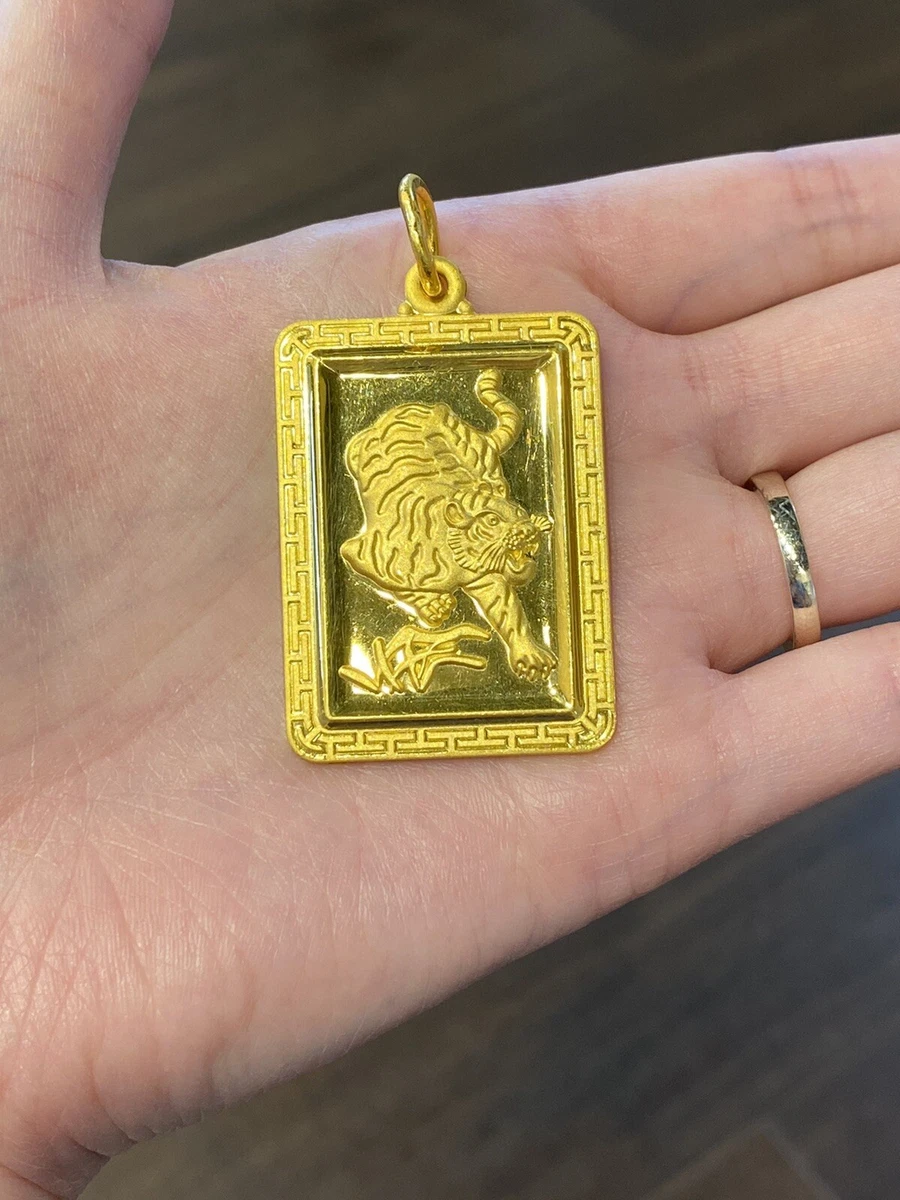 9999 24k Solid Gold Beautiful Tiger Pendant 53.80 Gram eBay