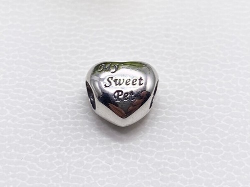 Authentic Pandora Charm Silver S925 ALE My Sweet Pet Paw Love My Pet #791262 - Picture 2 of 4