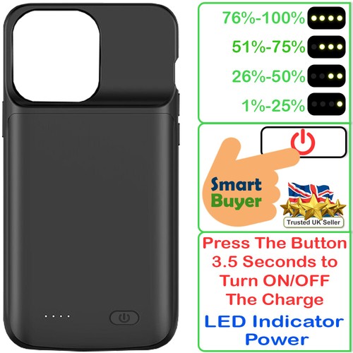 New External Battery Case for iPhone 6/7/8 X XS XR 11 12 pro max 12 5200 mAh - Picture 2 of 20