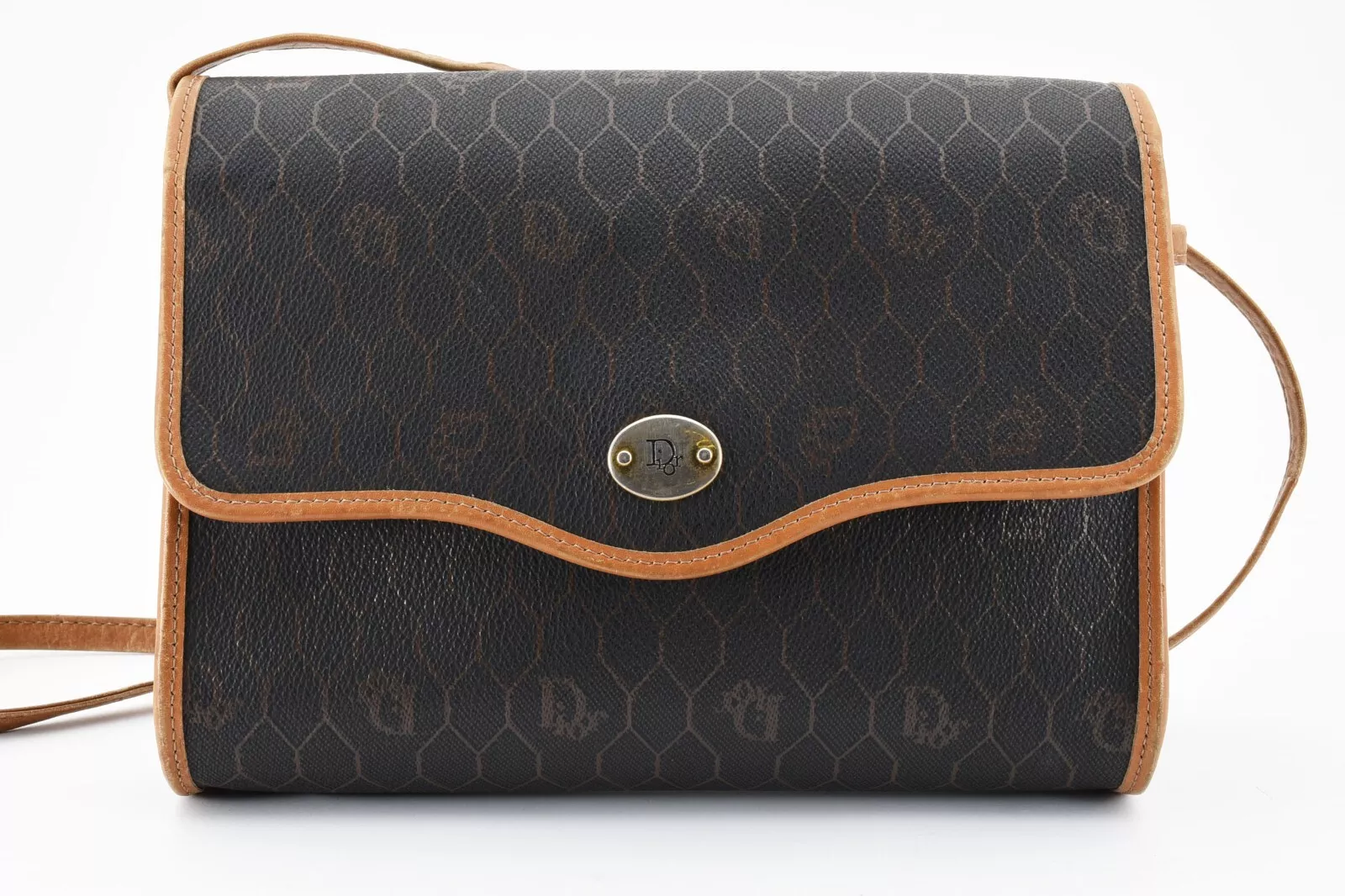 Christian Dior [rang AB] sac à main bandoulière nid d'abeille PVC cuir authentique