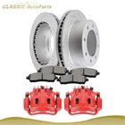 Rear Brake Calipers And Rotors + Ceramic Pads For Ford F-250 F-350 Super Duty