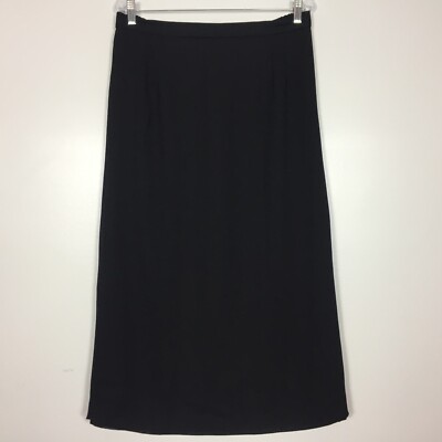 (M5) VTG E.M.R Suits Womens Skirt Size 18 Black Long Slit Zip Elastic Lined