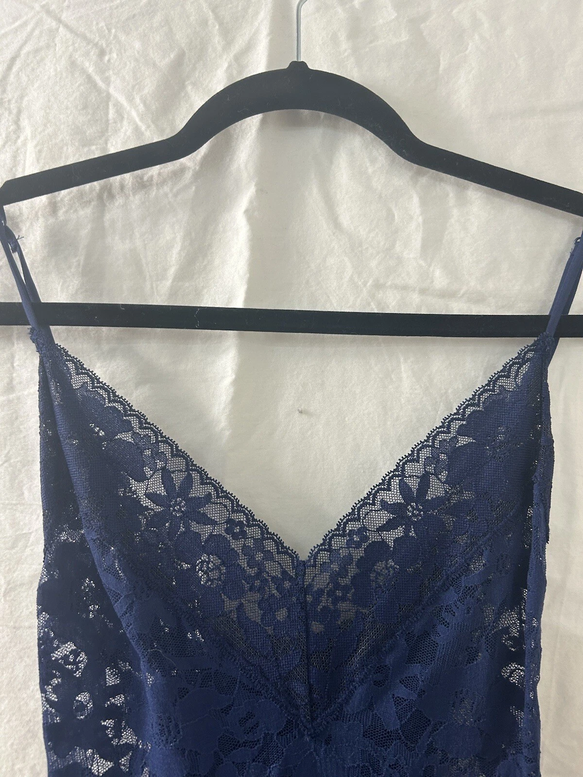 UNDERCOVER Abito slip Victoria's Secret blu pizzo babydoll negligee chemise trasparente taglia L