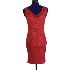 Boohoo Red Lace Short Sleeve Mini Dress Women’s Size 10