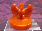 FENTON 1976 American Bicentennial Red slag art glass Eagle figure 4"