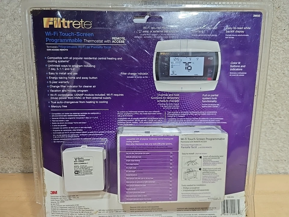 Filtrete 3M50 Wi-Fi 7-Day Programmable Thermostat NEW (Damaged Packaging)* - Image 4 of 4