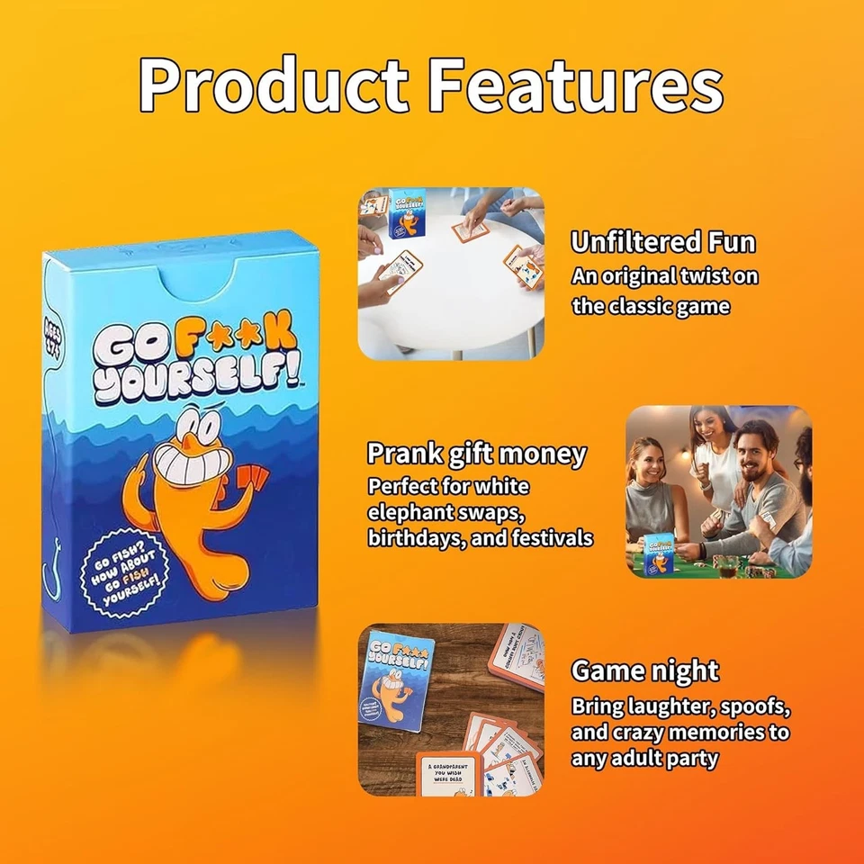 Go Fuck Yourself Card Game for Adults - 48 Swear Word Playing Cards, Stress Reli - image 4 of 4