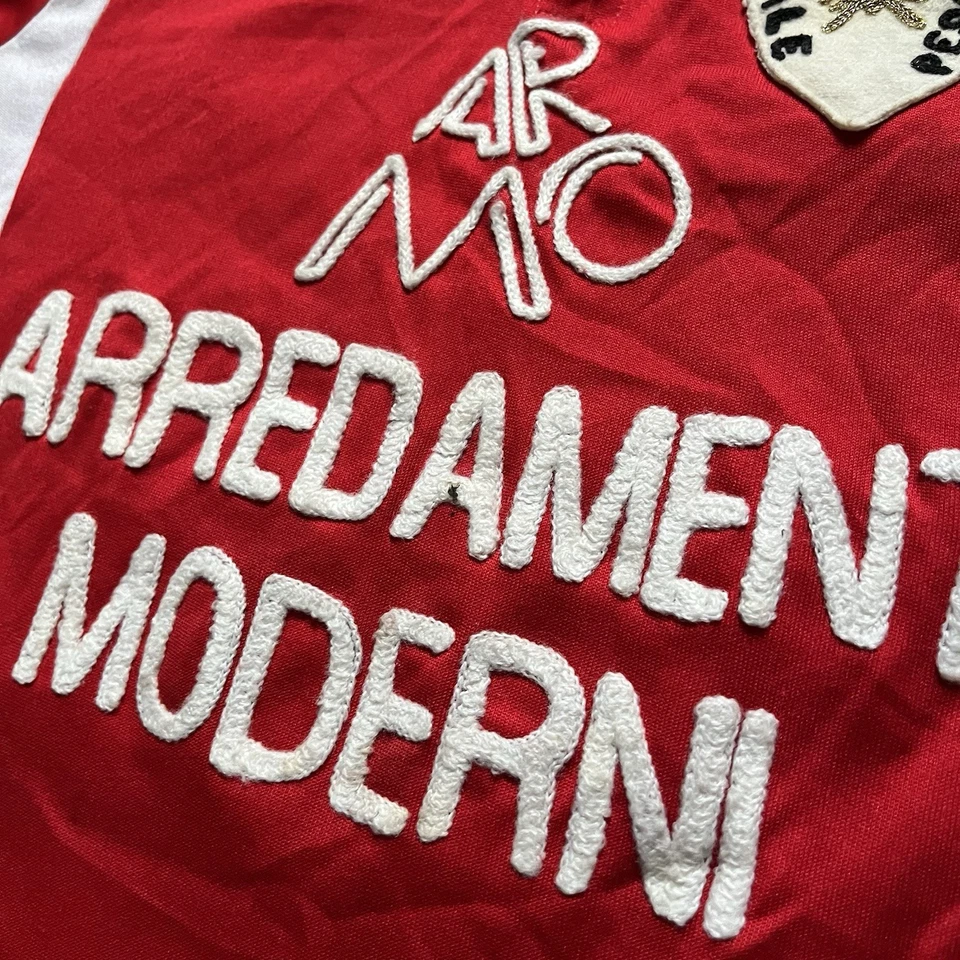 Kids Cycling Jersey Vintage Size Age 8 Red Italian Chain Stitching Lama - Image 3 of 4