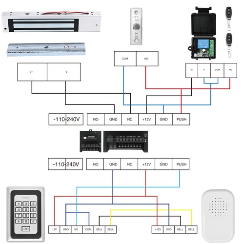 Access Control System 1200lb Electric Magnetic Door Lock Kit: RFID Keypad, Re... - Picture 6 of 9