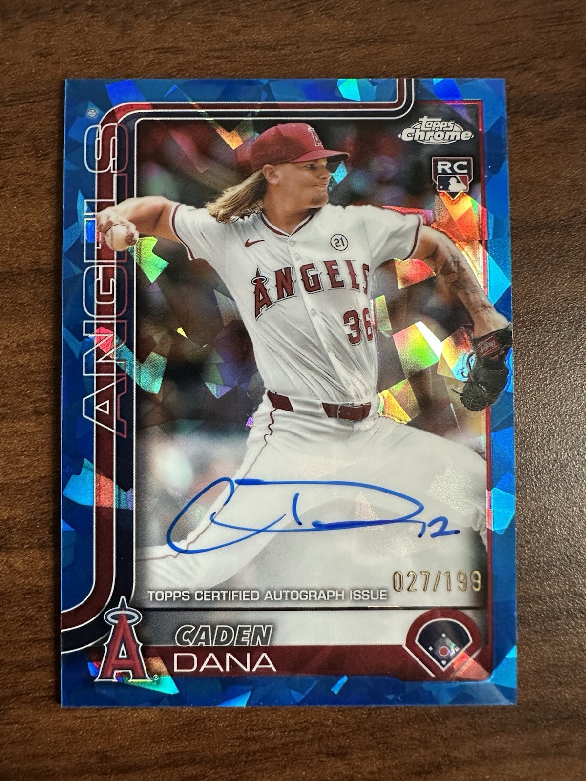 2025 Topps Chrome Sapphire Caden Dana RC Rookie Auto /199 Angels #RA-CAD