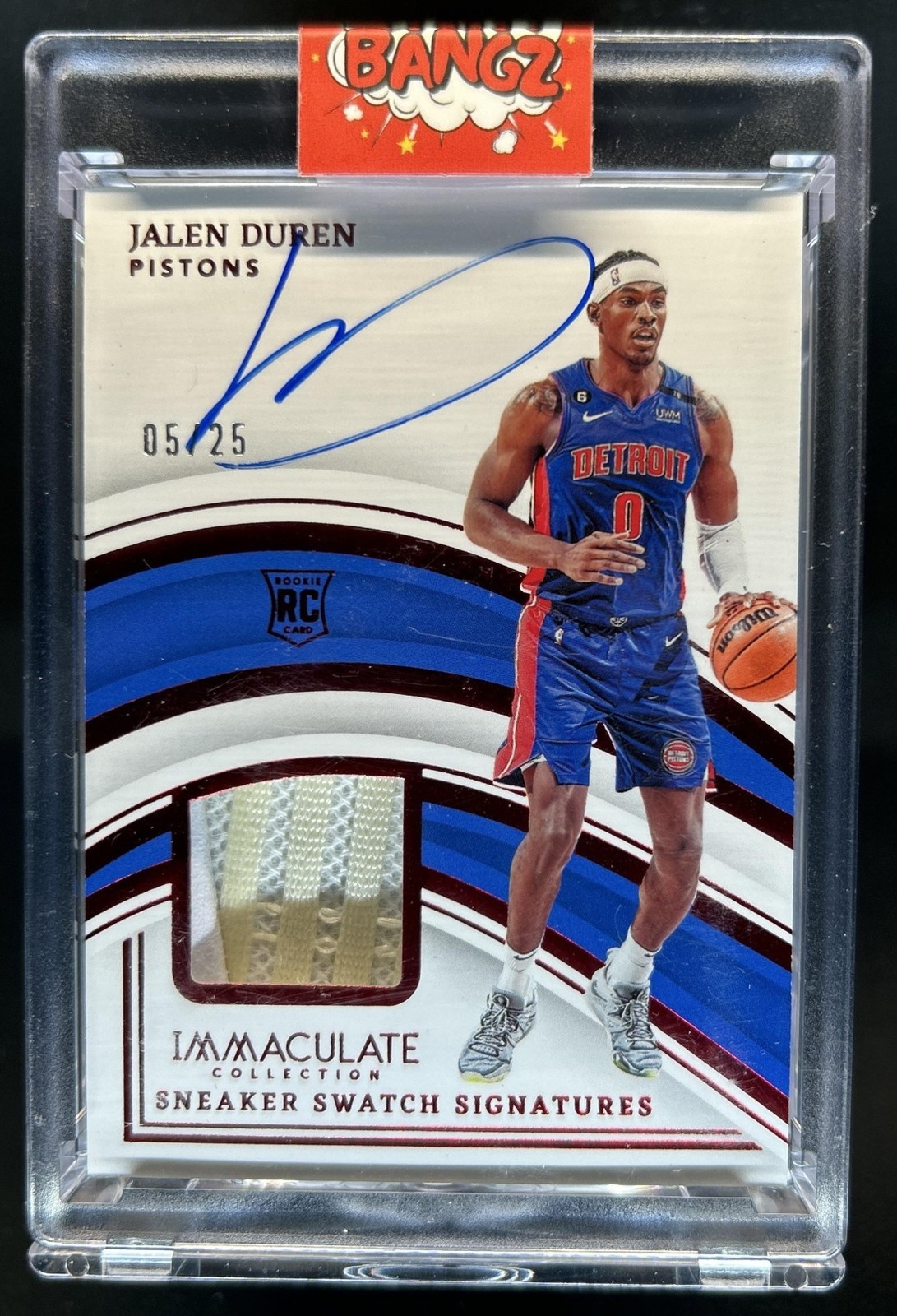 2022-23 Immaculate Jalen Duren Sneaker Signatures RC Red Auto Autograph #/25