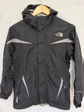 The North Face Boys L HyVent Hooded Waterproof Jacket Black Youth Large 14 16