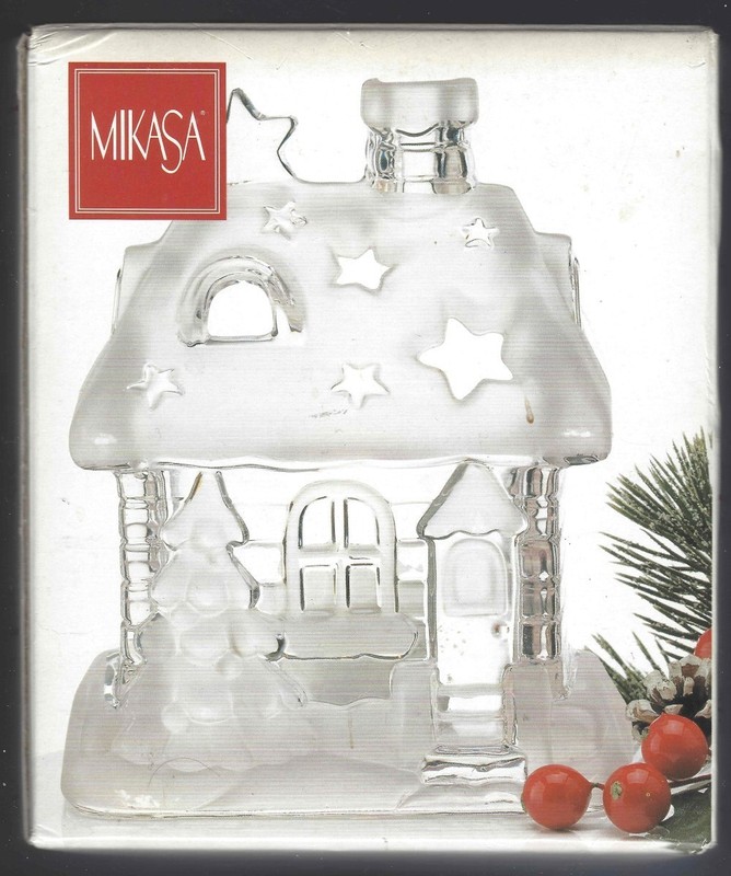 Vintage Mikasa Winter's Cottage Frosted Crystal Votive Candleholder