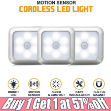 6LED Wireless Night Light Motion Sensor Lights PIR Battery Cabinet Stair Lamp