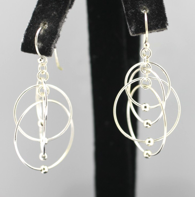 IBB sterling silver 925 interlocking circles swir… - image 1