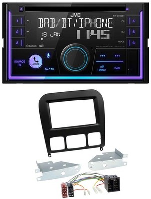 JVC MP3 USB 2DIN DAB Bluetooth CD Autoradio für Mercedes S-Klasse 1998-2005 schw