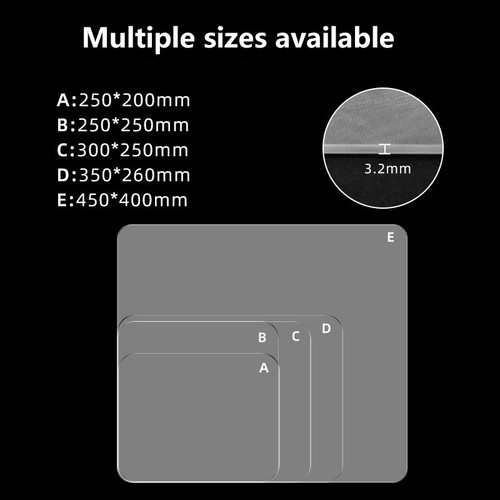 Transparent Glass Gaming Mouse Pad E-Sport Gamer Accessories Professional Mo _tm - Afbeelding 8 van 17