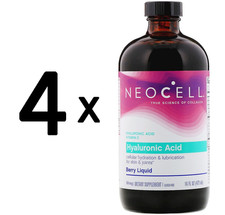 4 x NeoCell Hyaluronic Acid, Blueberry Liquid - 473 ml. (89,85 EUR/L)