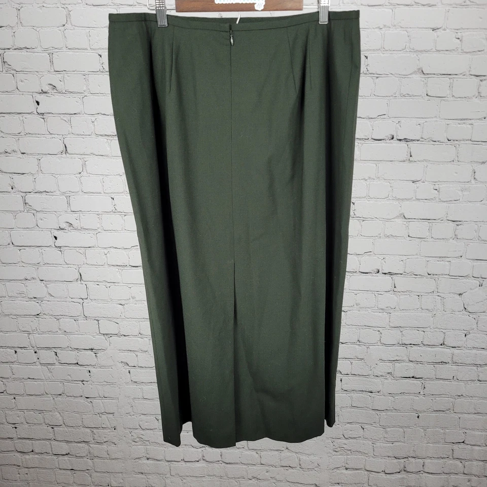 Falda de Colección Talbots Verde Lana Elastizada Forrada Trasera Abertura Hecha en EE. UU. Talla 20 (36x37) Foto 2 de 4