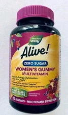 Nature's Way Alive! Zero Sugar Women’s Multivitamin 50 Ct Gummies EXP 7/31/25