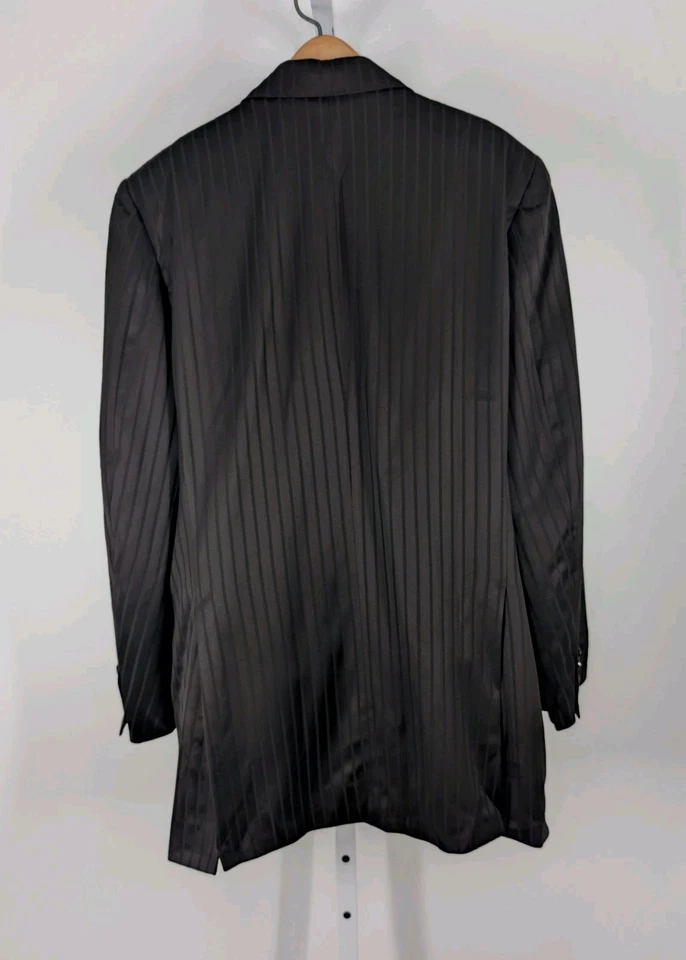 Traje Chaqueta Pantalones Brioni Vintage Marrón Seda Rayas Doble Pecho 2 Piezas Italia Foto 4 de 4